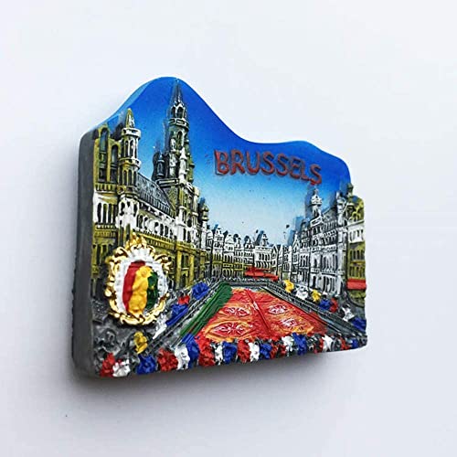 Imanes de Nevera, Pegatinas magnéticas Decorativas, Souvenirs, Festival de alfombras de Flores 3D de Bruselas Bélgica, hogar y Cocina Colección turística de imanes de Nevera de Bruselas Bélgica