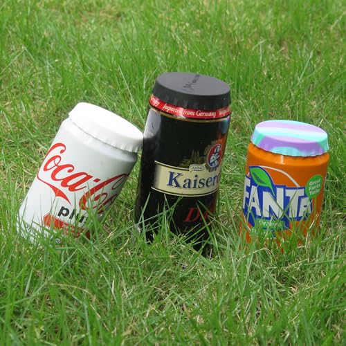 Tapas para latas de refresco/bebida/cerveza, tapas de silicona para tapones sin derrames, se adapta a latas estándar de refresco/bebida/cerveza (3 unidades, negro/blanco/verde camuflaje)