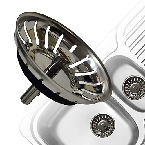 AONAT Colador de fregadero, tapón de desagüe de colador grueso de acero inoxidable para cocina, tamaño para fregaderos de 79-82 mm (diámetro: 80 mm)