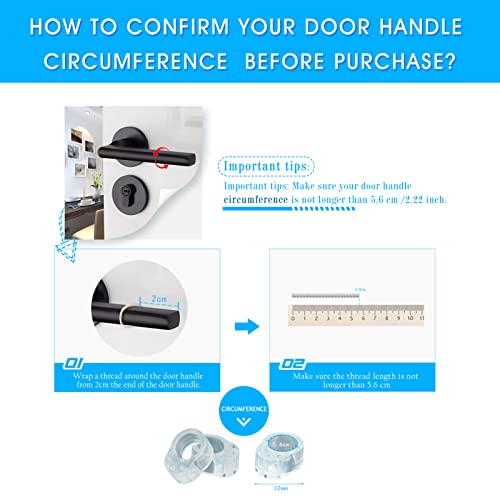 VABNEER PVC Topes de Puerta Silicona 10 Pack Manija de la puerta de parachoques - Flexible para Proteger la Integridad de Paredes&Muebles (Transparente)